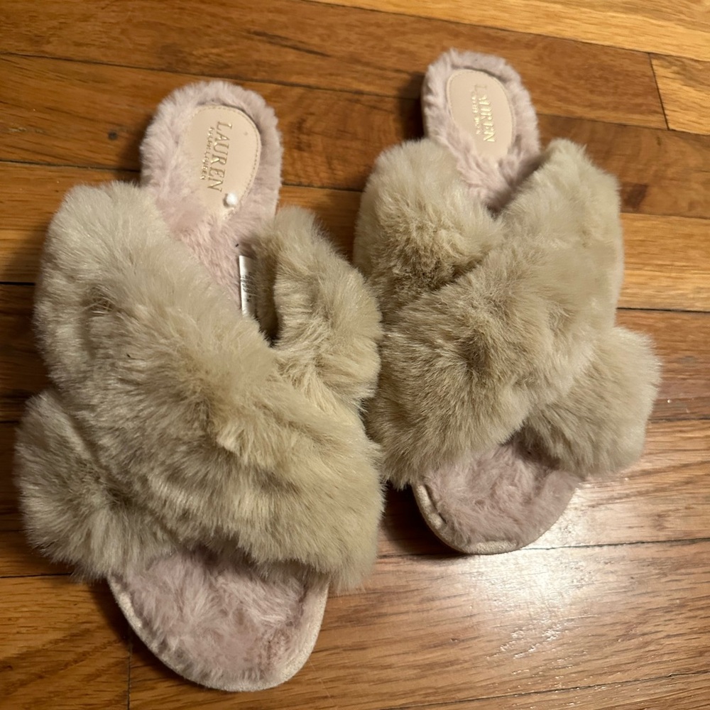 Fur Slippers, Ralph Lauren